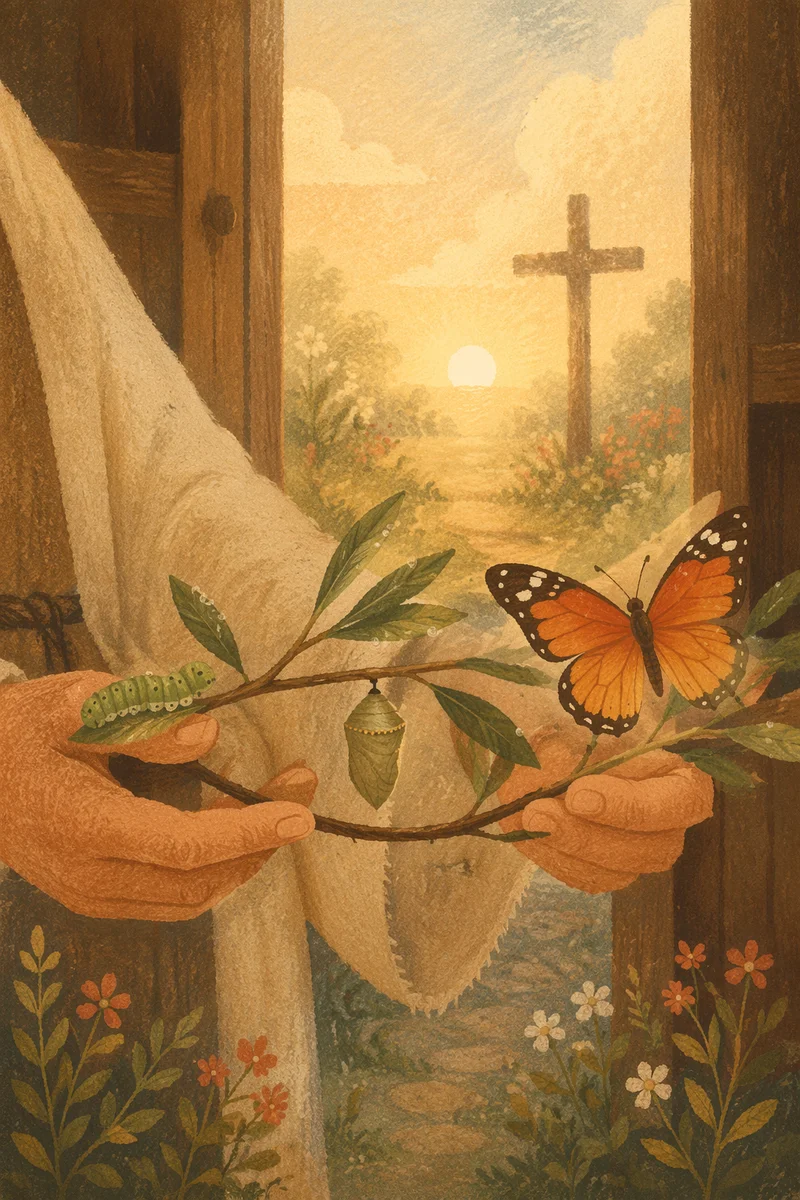 Butterfly Transformation at Chapel Doorway