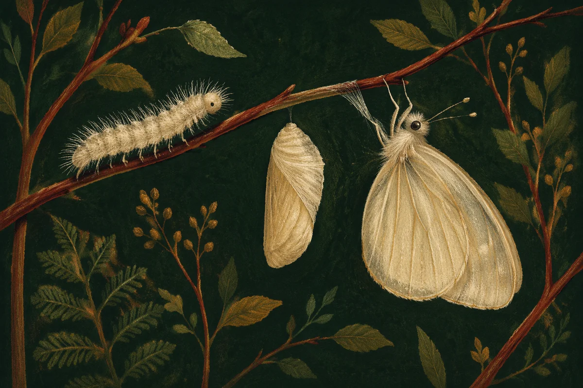 Caterpillar to Butterfly Hopeful Transformation Scene