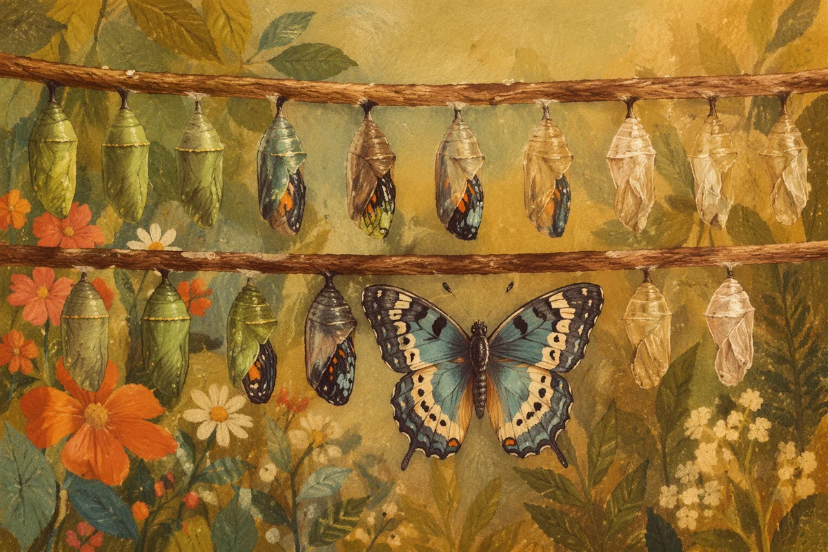 Butterfly Emergence and Chrysalis Transformation