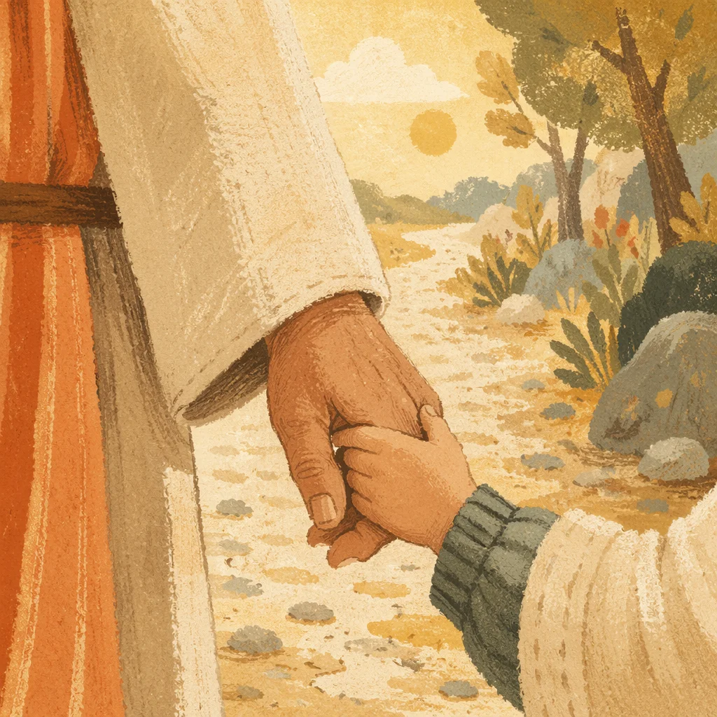 Child Holding Adult Hand in Trust
