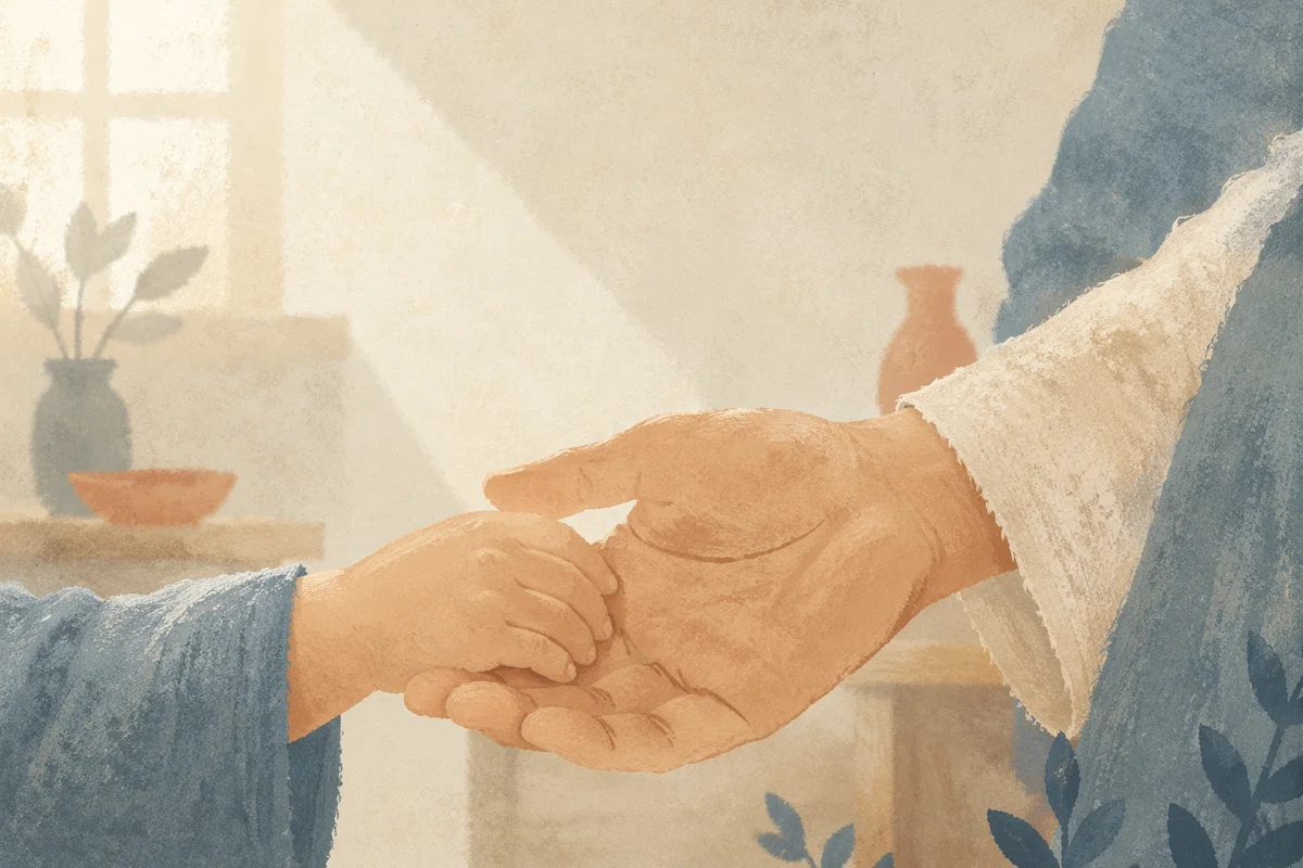Child Holding Adult Hand in Quiet Trust