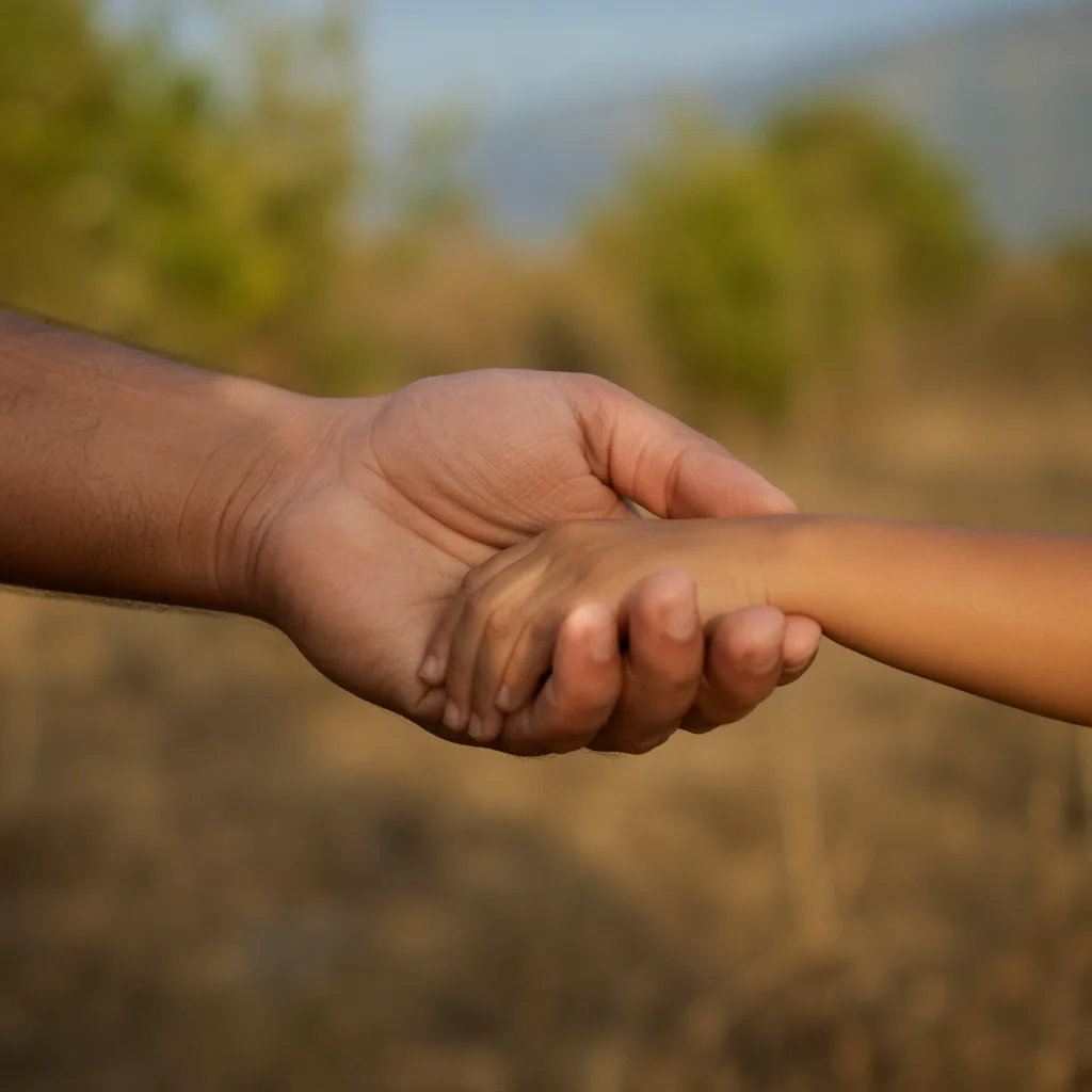 Trust Between Child and Adult Hands
