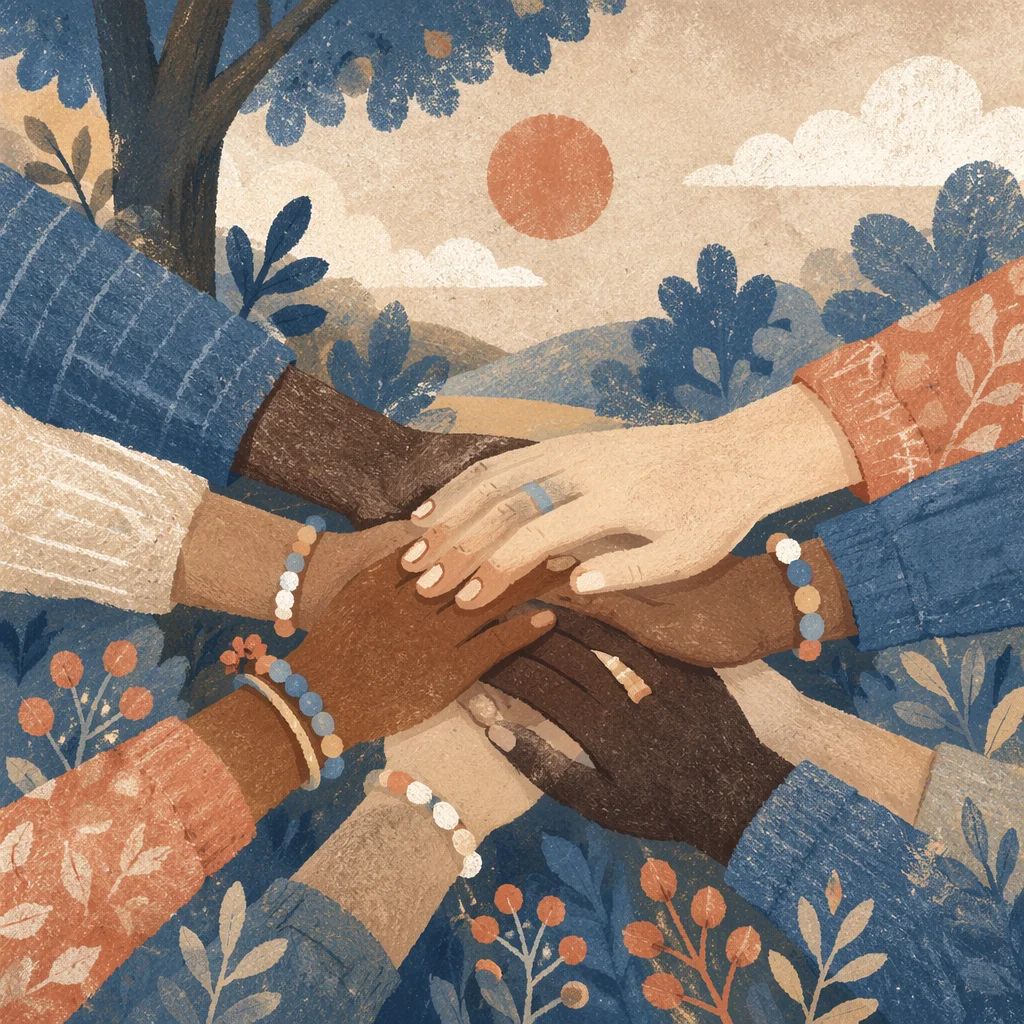 Diverse Hands United in Hope