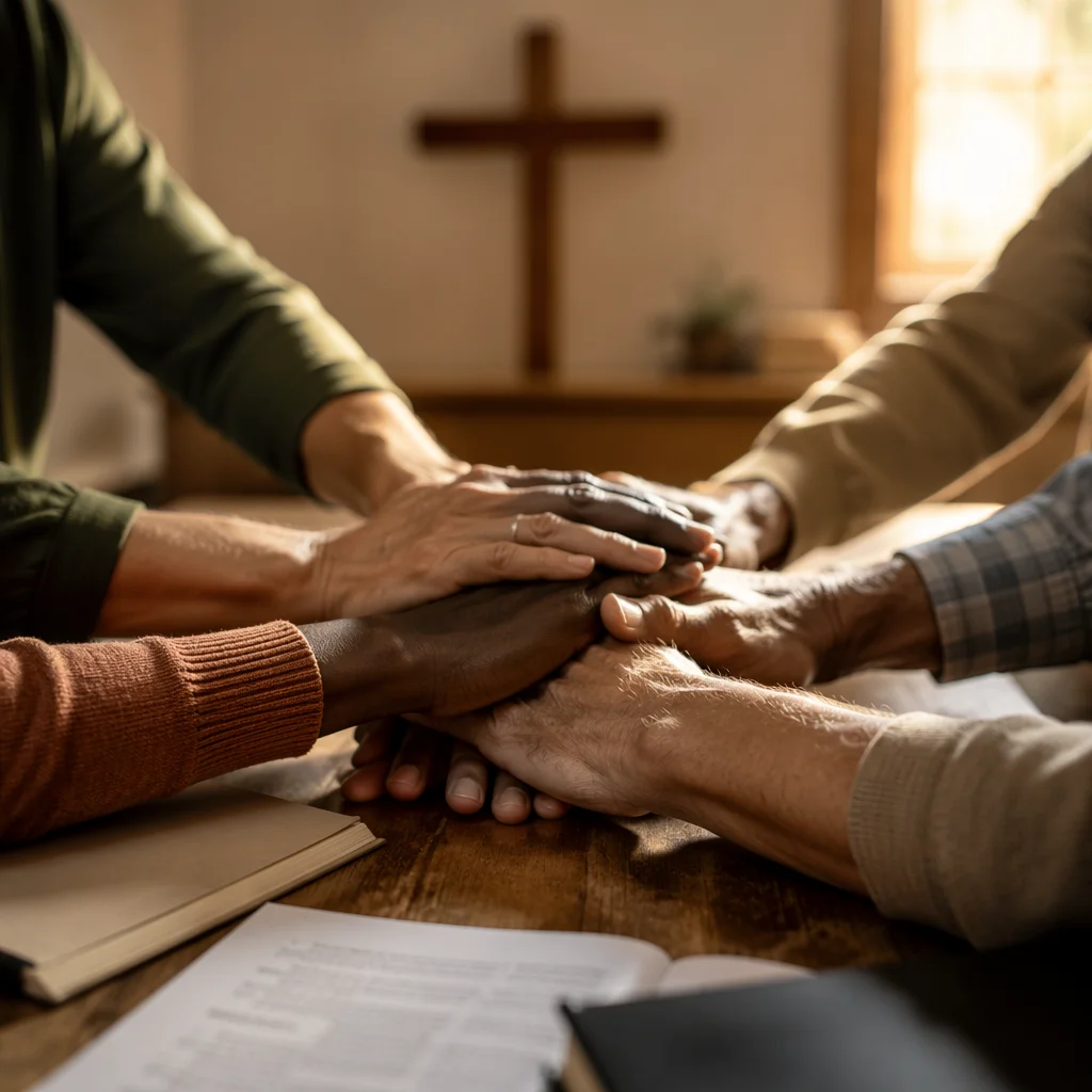Diverse Hands United in Prayer