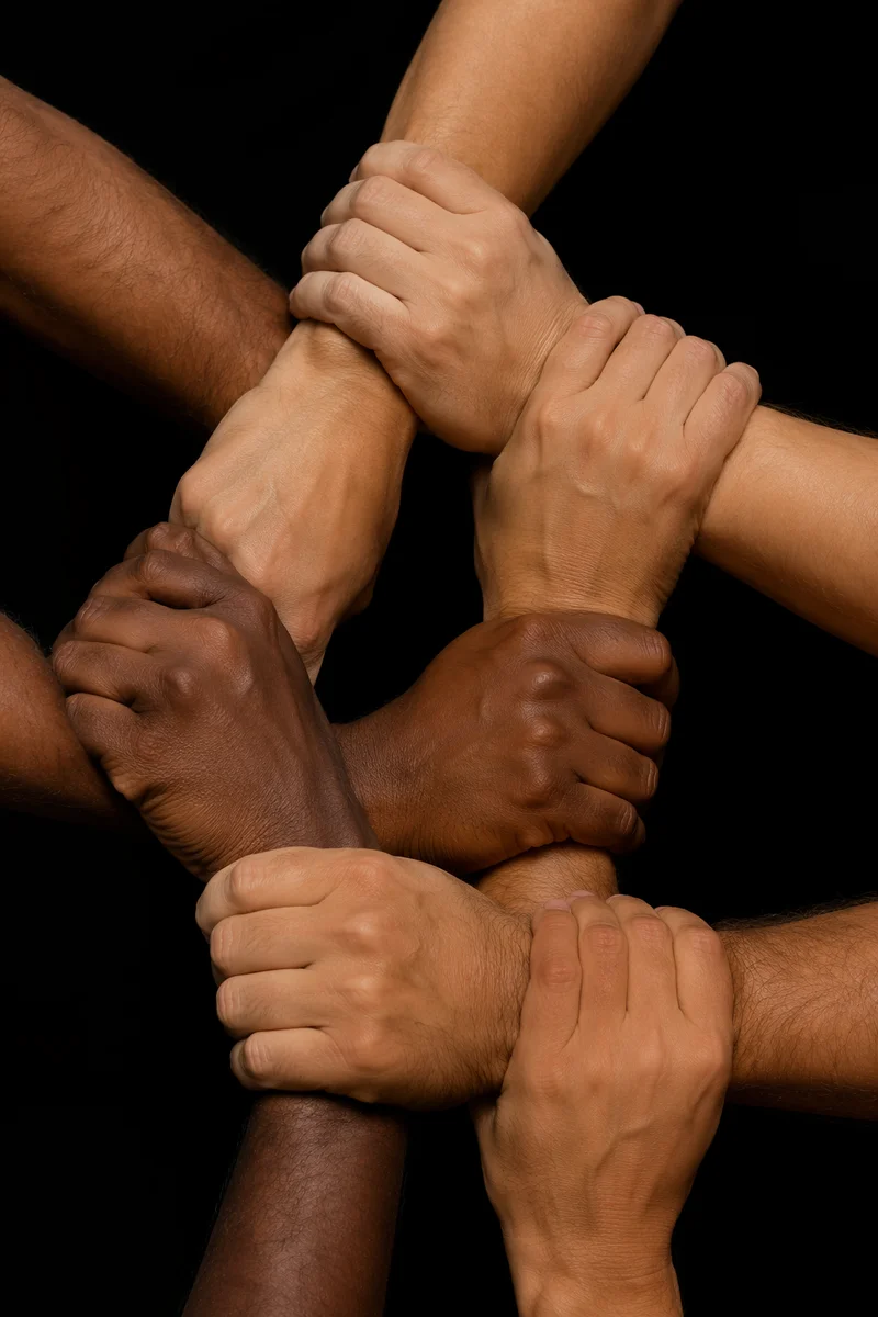 Diverse Hands Joined in Unity