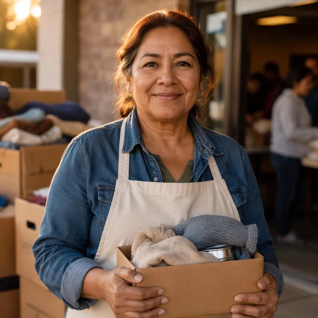 Warm Volunteer Portrait at Golden Hour