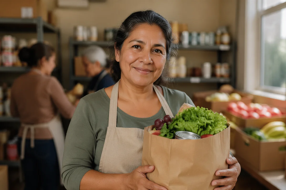 Warm Portrait of Pantry Volunteer Woman