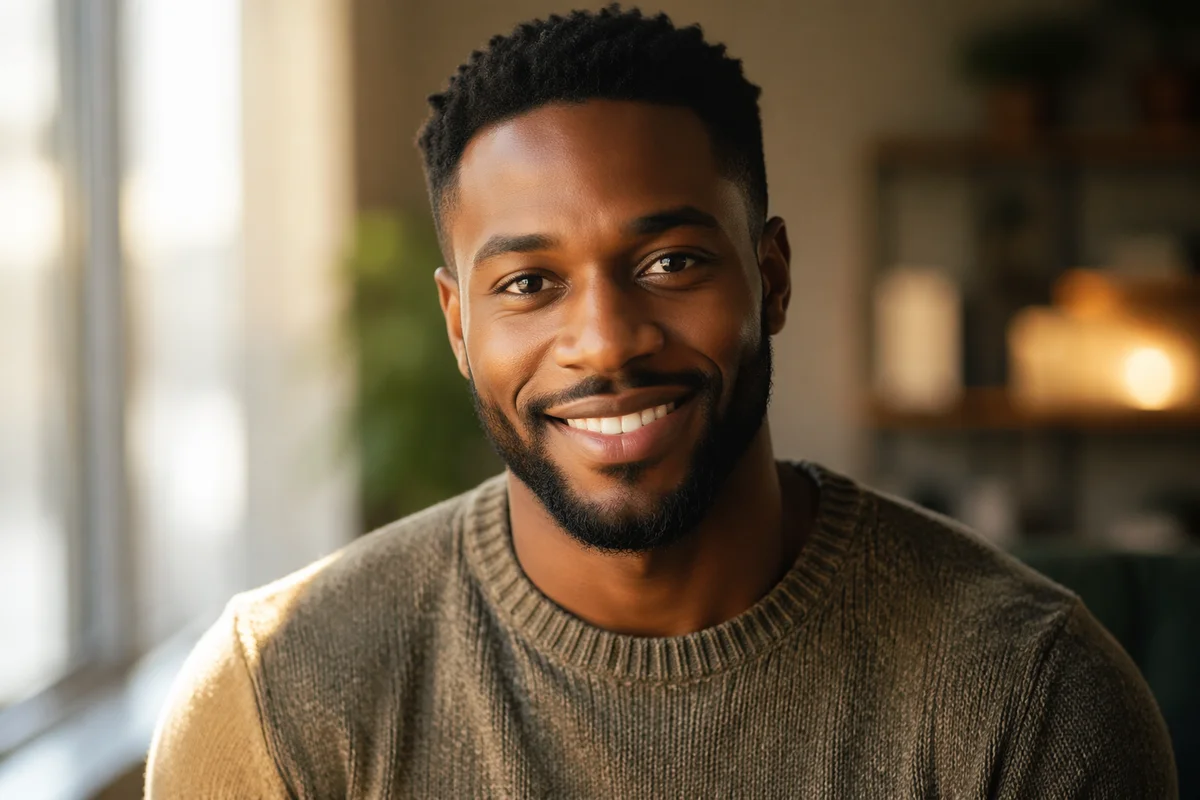 Warm Smiling Young Man Close Up