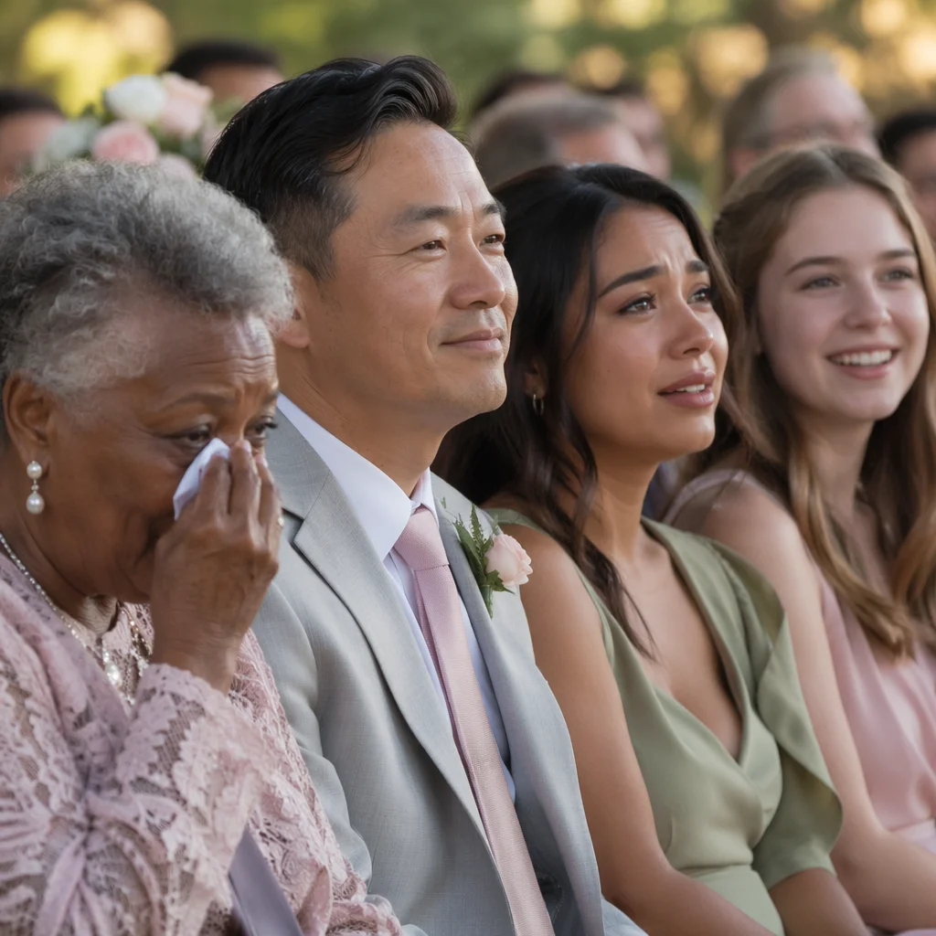 Emotional Wedding Guests During Outdoor Ceremony