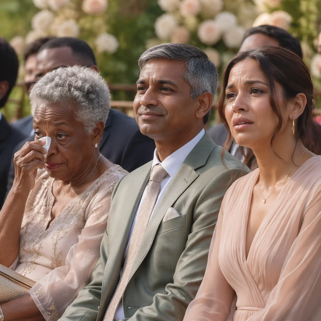 Emotional Wedding Guests at Outdoor Ceremony