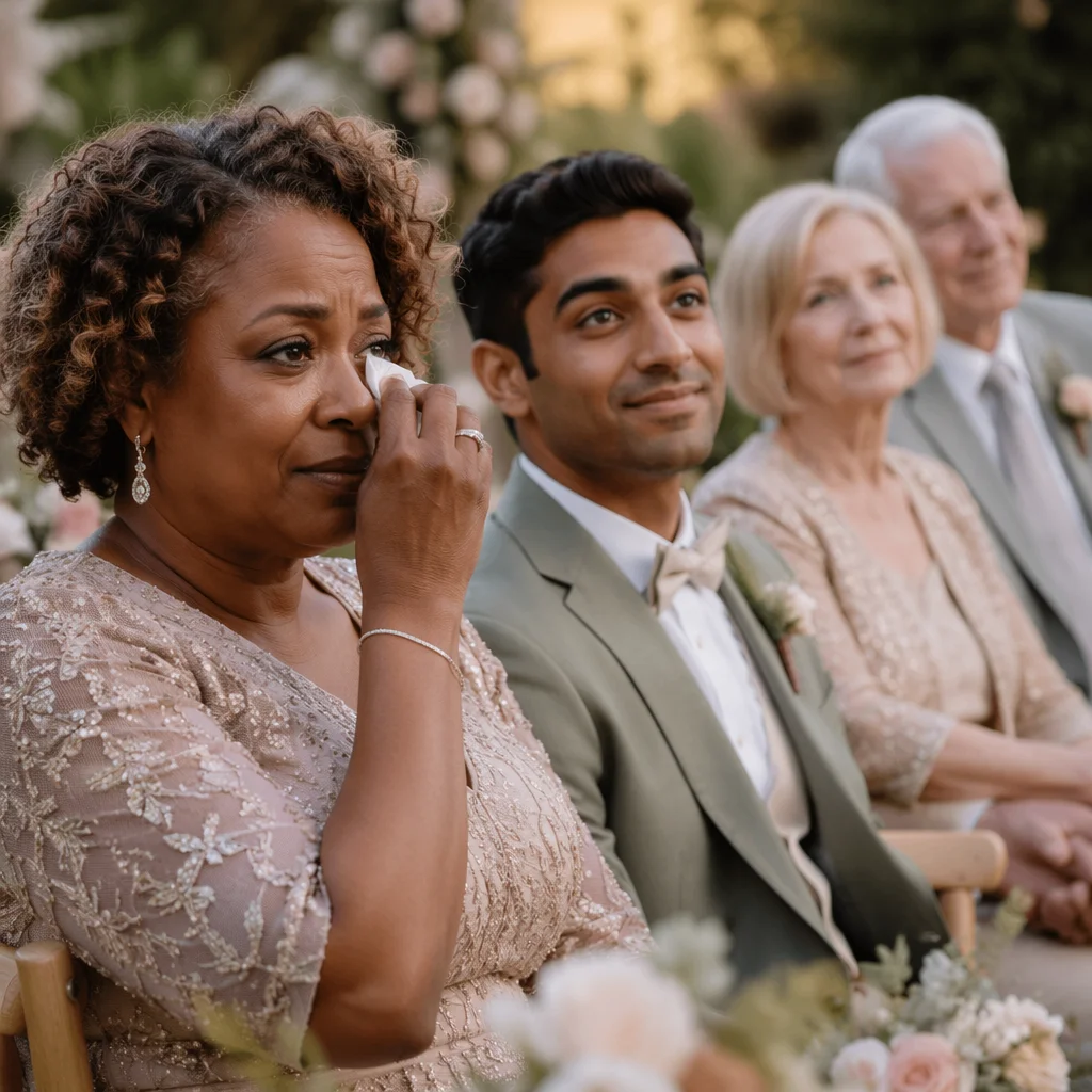 Emotional Wedding Guests During Outdoor Ceremony