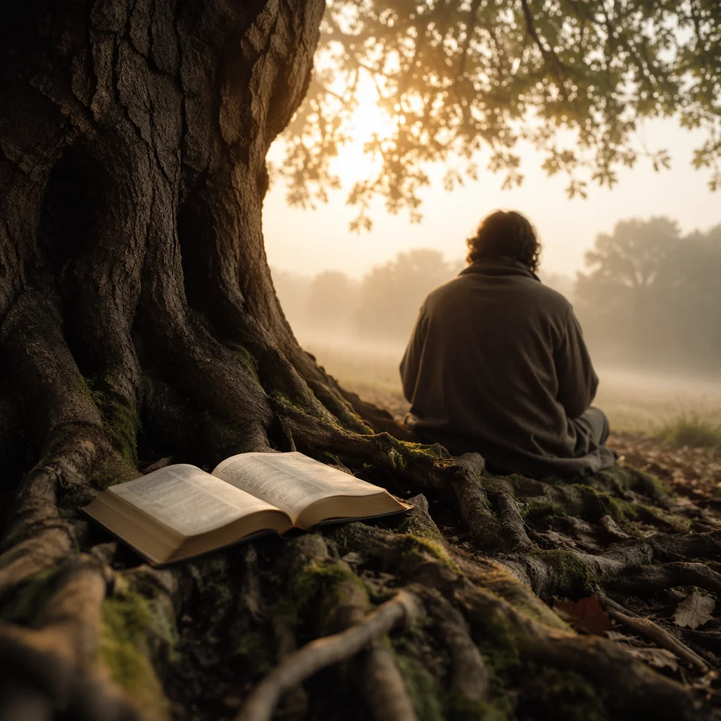 Ancient Tree Roots and Open Bible