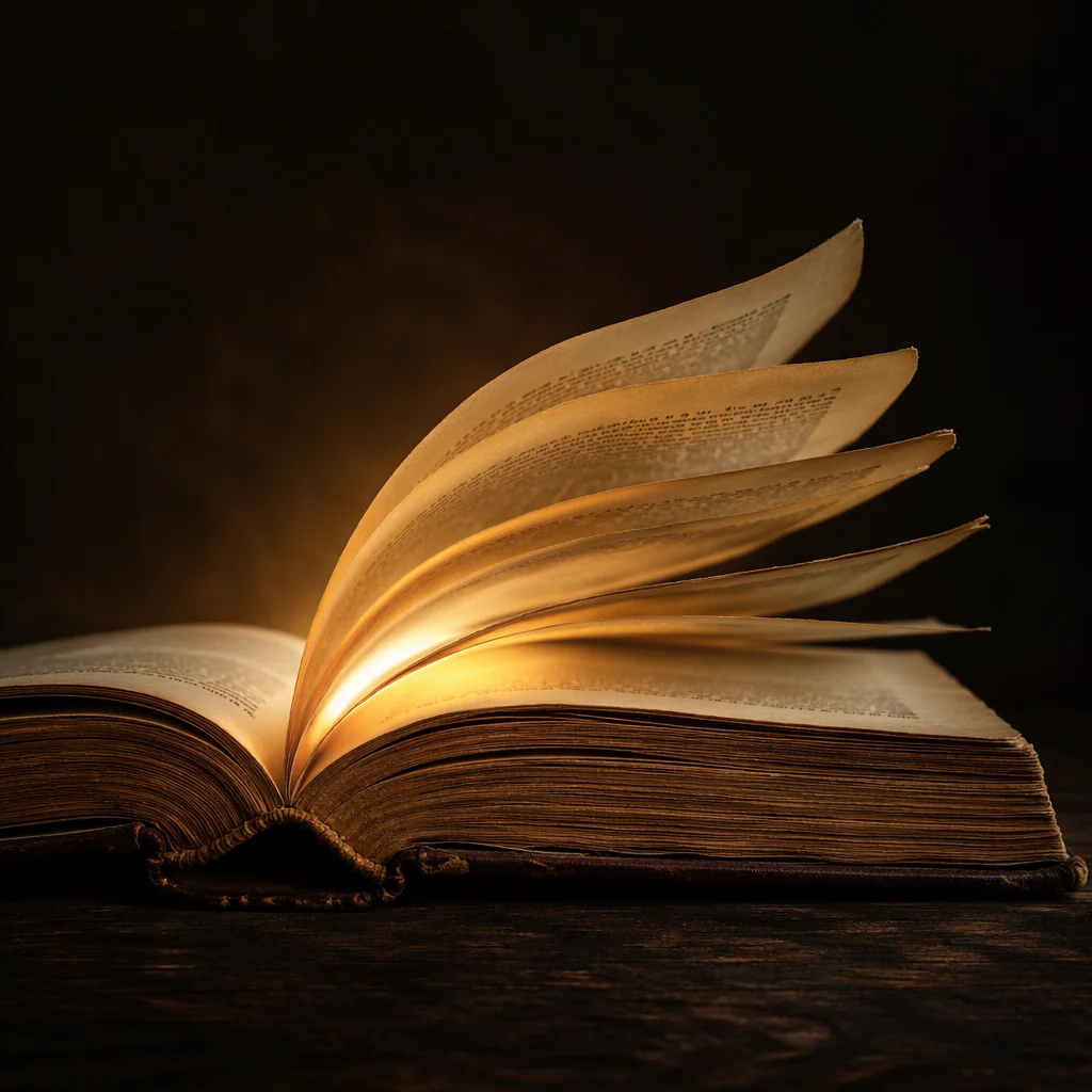 Open Book Glowing with Wisdom