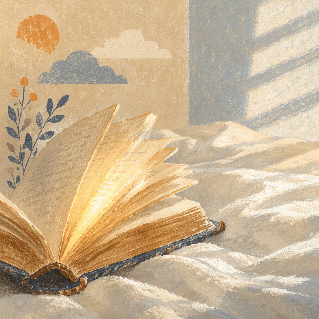 Golden Wisdom Light From Open Book