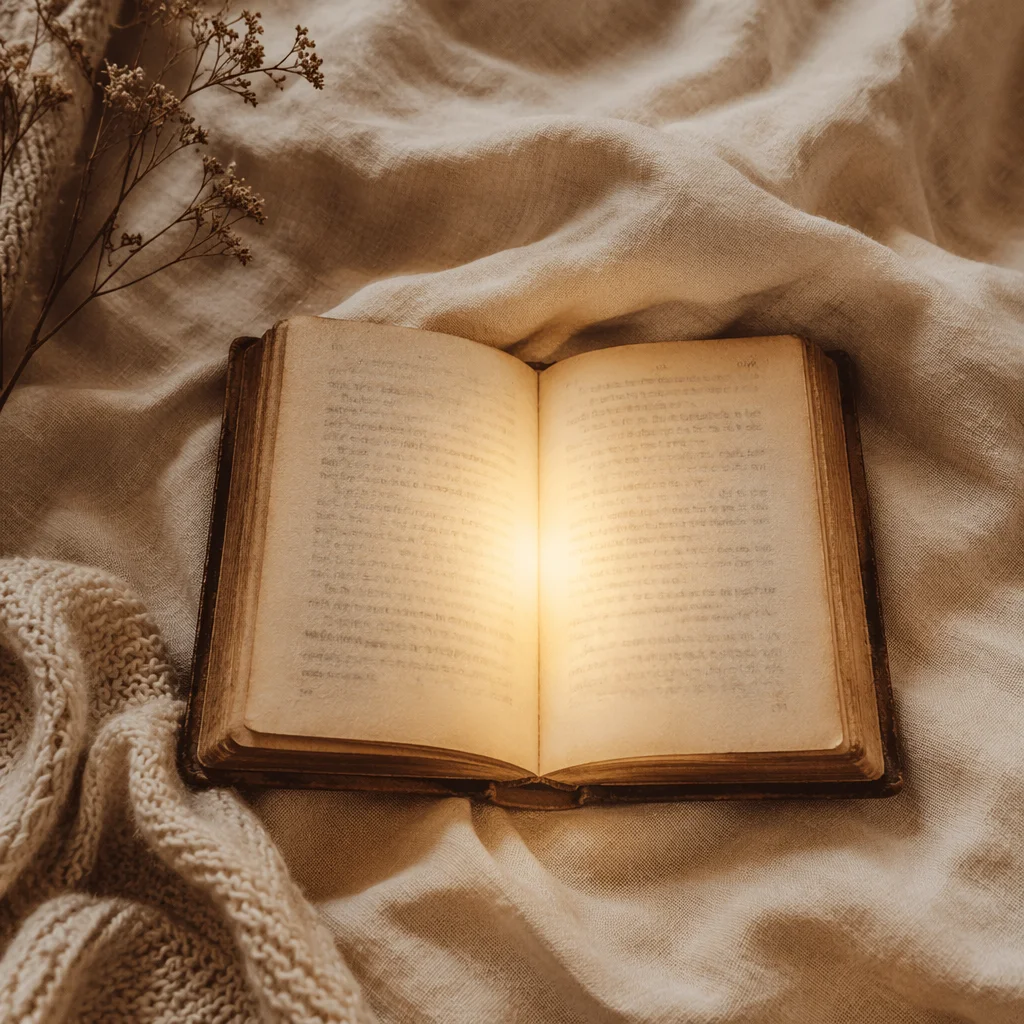 Open Book Glowing with Quiet Wisdom