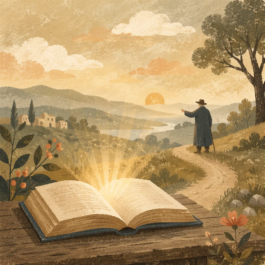 Open Book Glowing with Gentle Wisdom