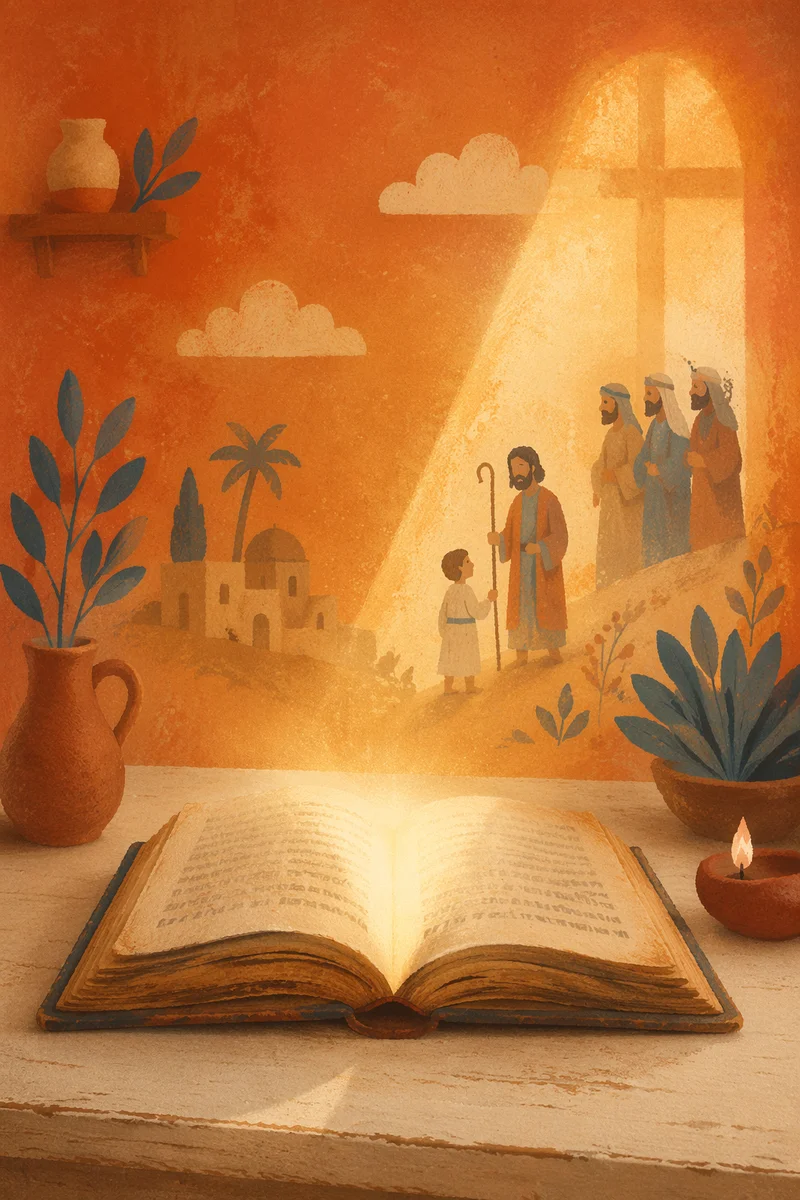 Wisdom Light Rising From Open Book