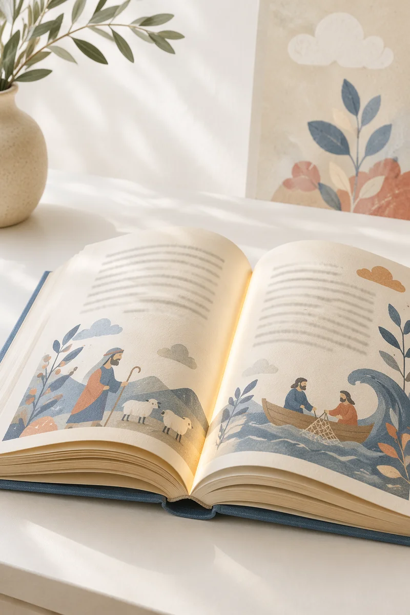 Open Book with Gentle Wisdom Light