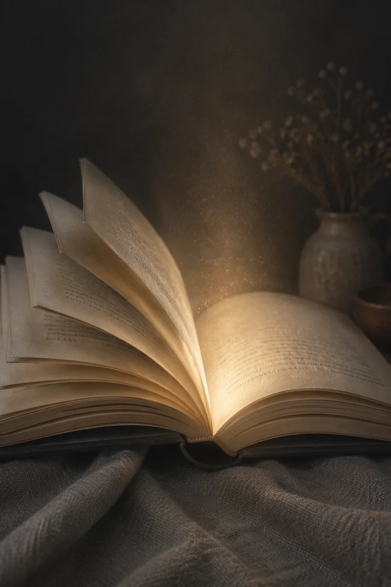 Golden Wisdom Light From Open Book
