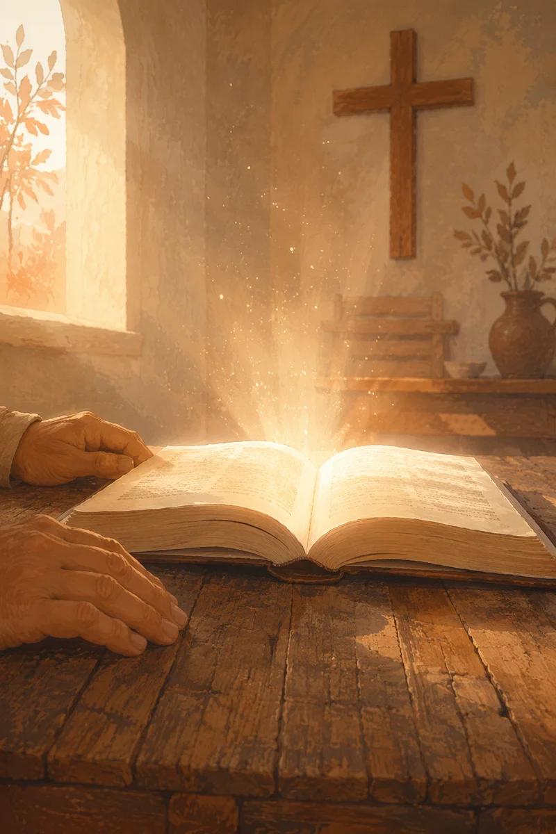 Glowing Open Book of Humble Wisdom
