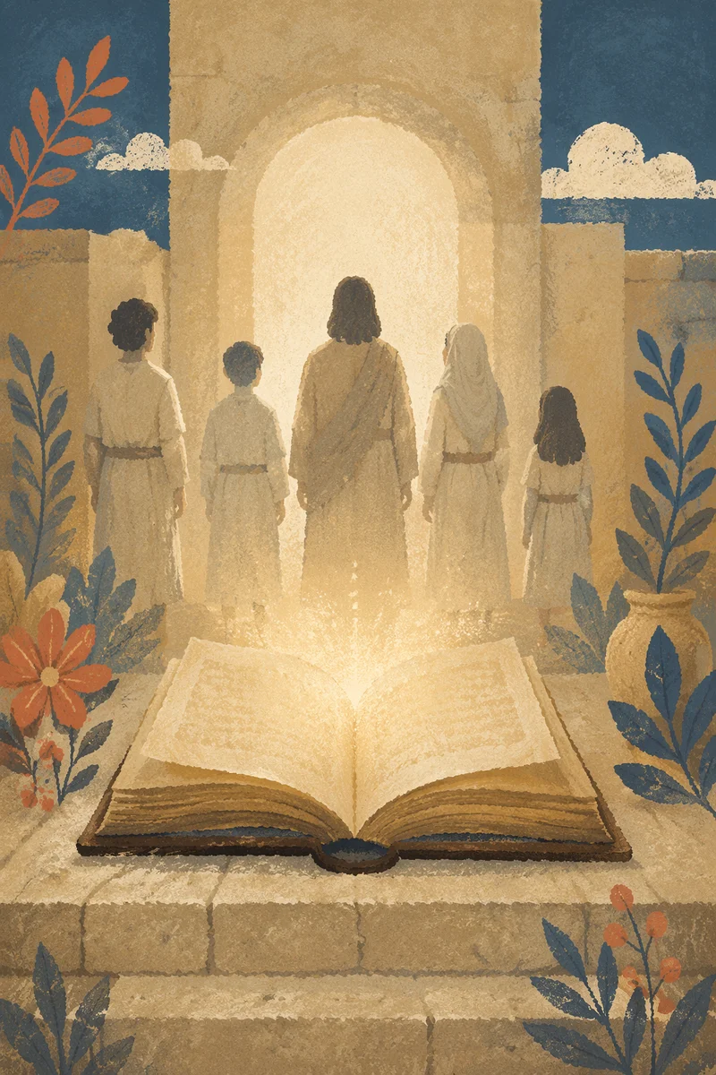 Open Book Radiating Golden Wisdom Light
