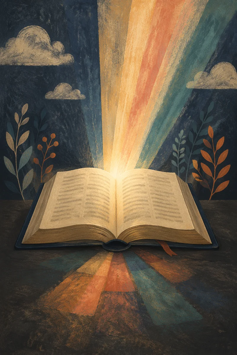 Glowing Sacred Book of Quiet Wisdom
