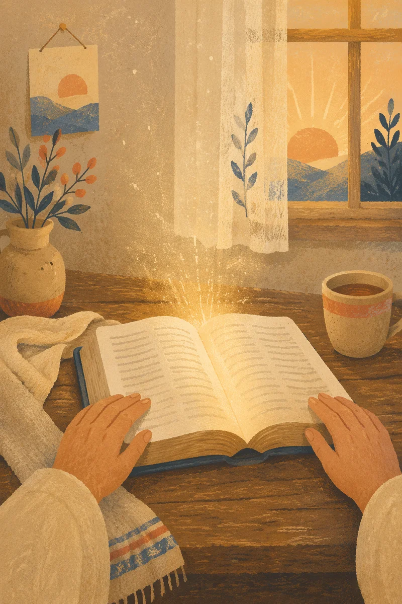 Open Bible With Golden Wisdom Light