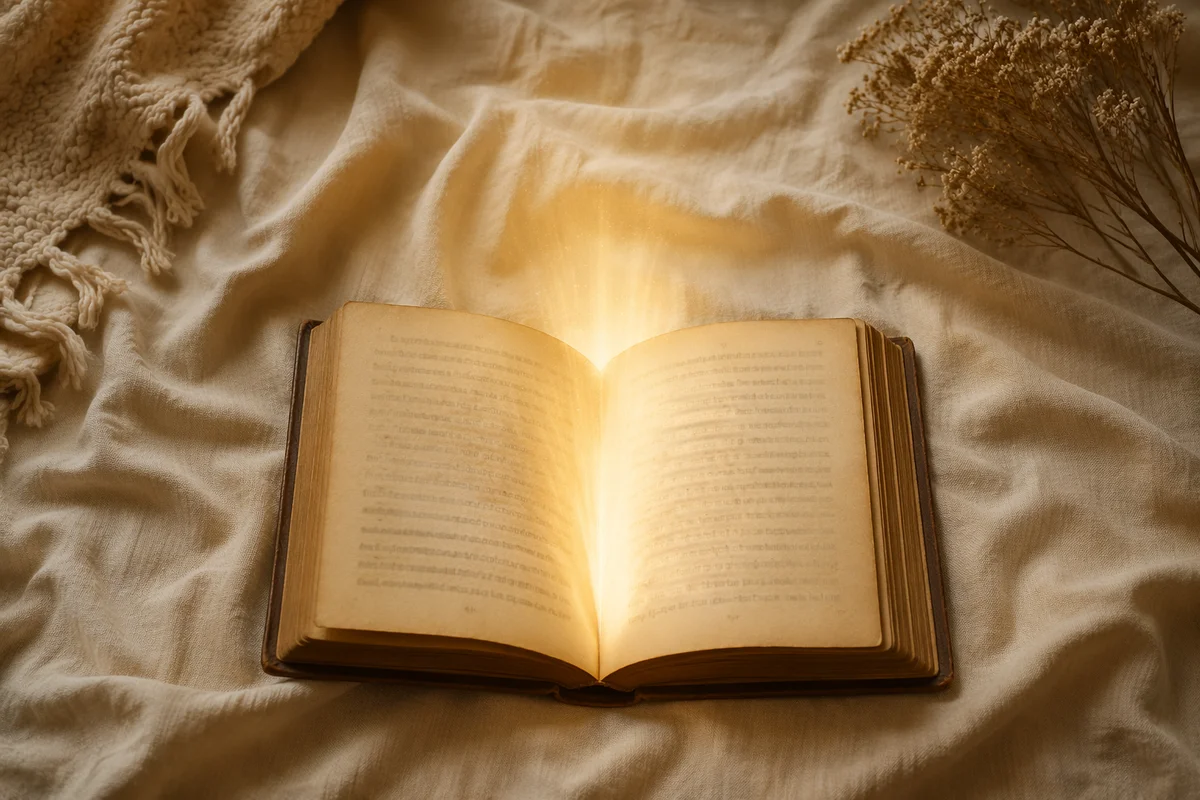 Open Book with Warm Wisdom Glow