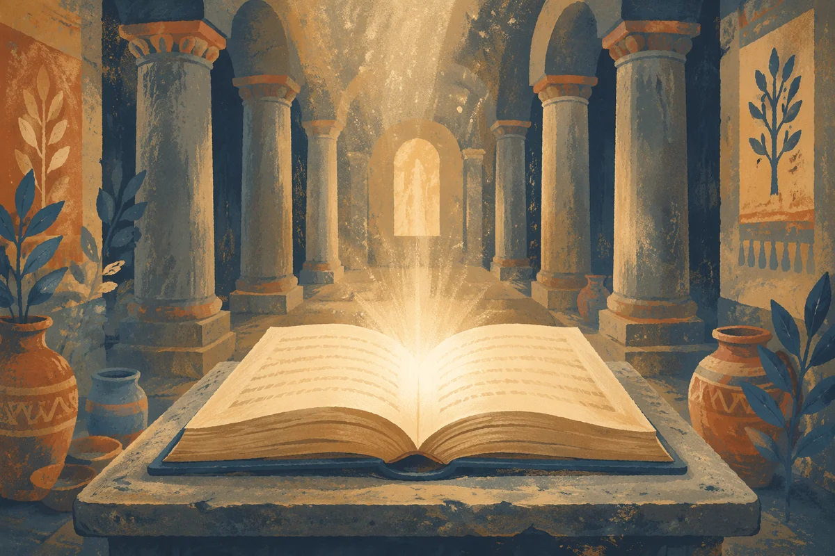 Glowing Open Book of Quiet Wisdom