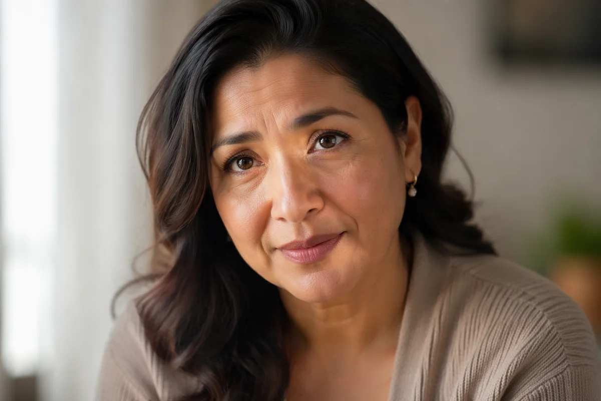 Empathetic Middle Aged Woman Close Up
