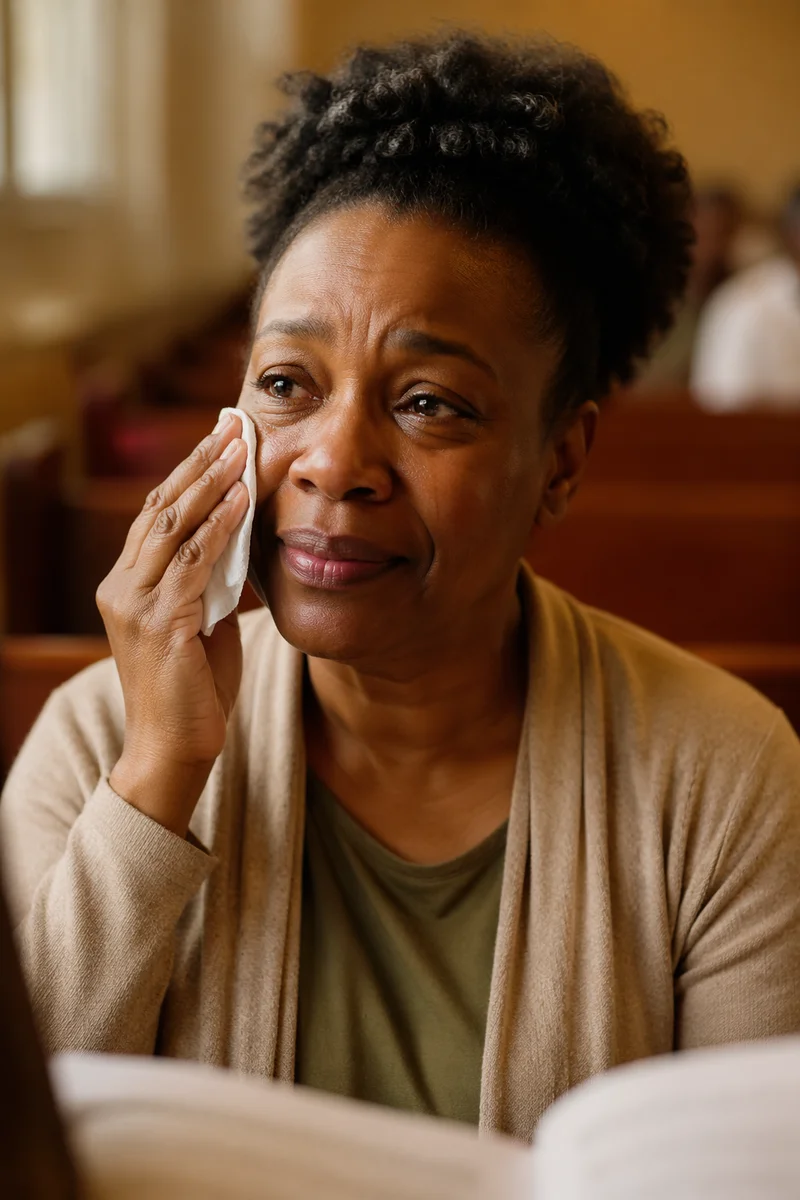 Emotional Woman Wiping Tears Indoors