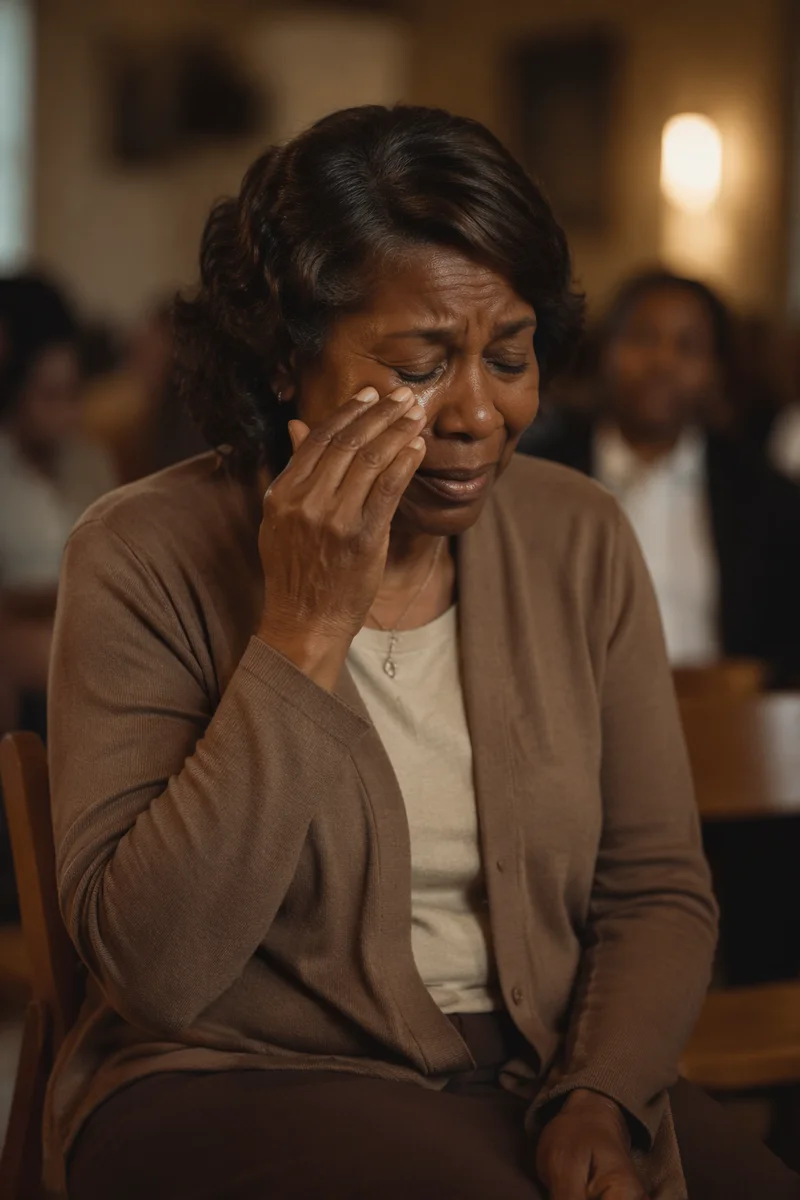 Emotional Woman Wiping Tears Indoors