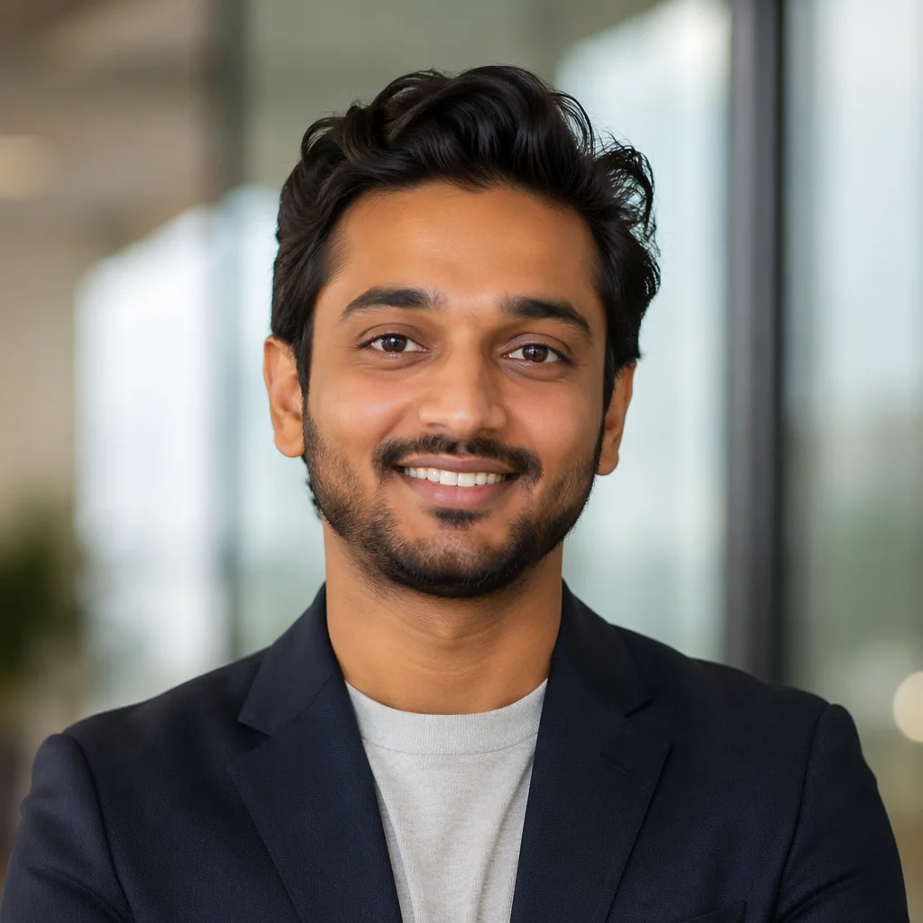 Confident Young Professional Office Headshot Portrait