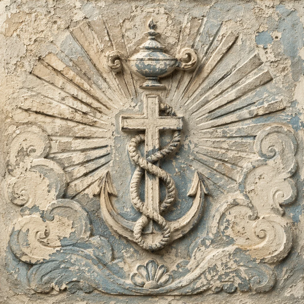 Weathered Anchor Cross Hope Relief
