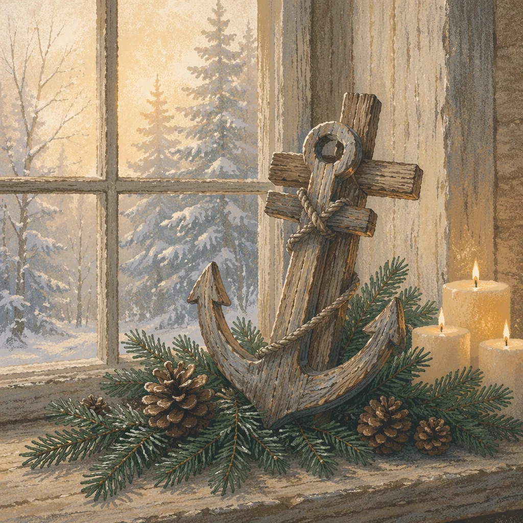 Evergreen Anchor Cross Hope Still Life