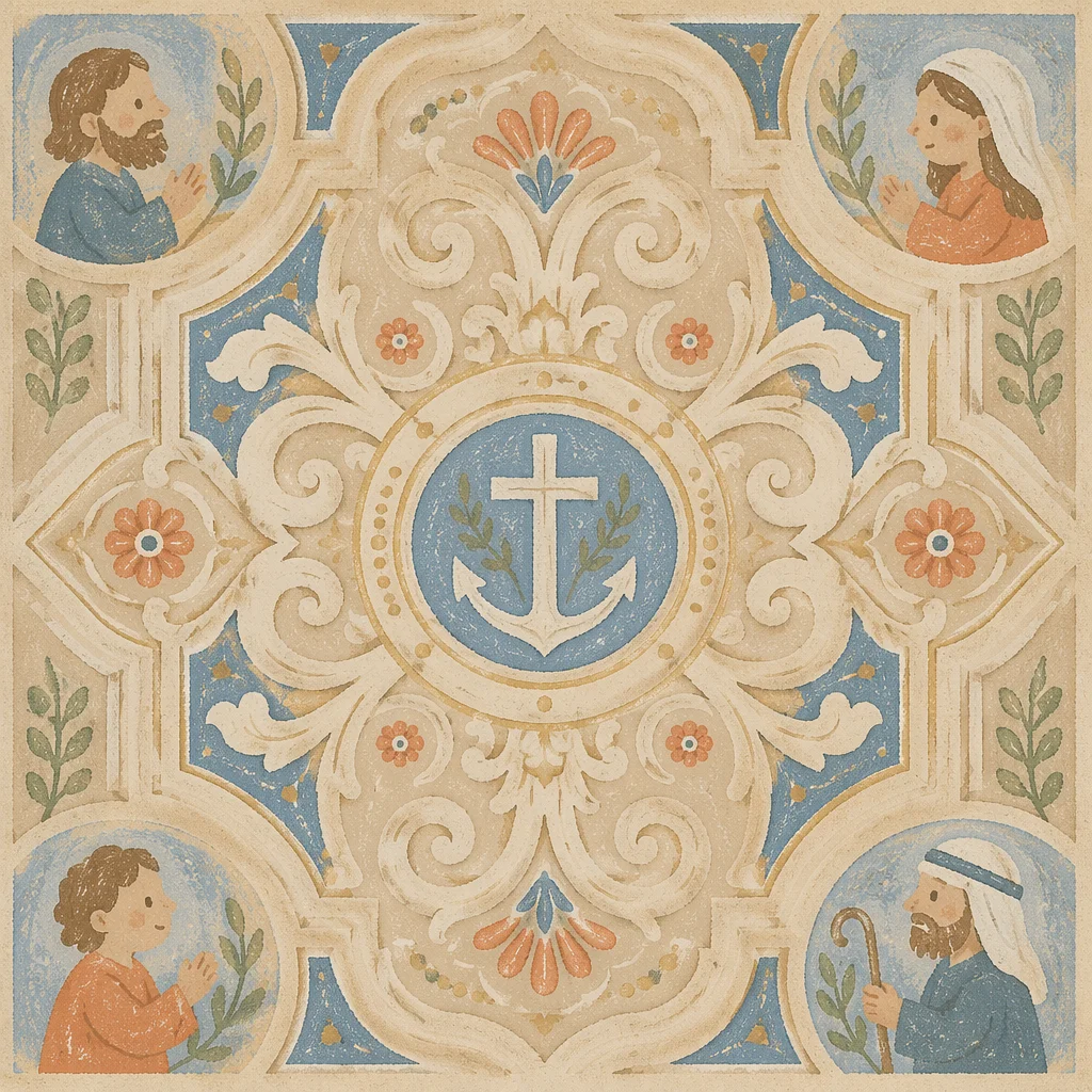Anchor and Cross Ceiling Hope Motif