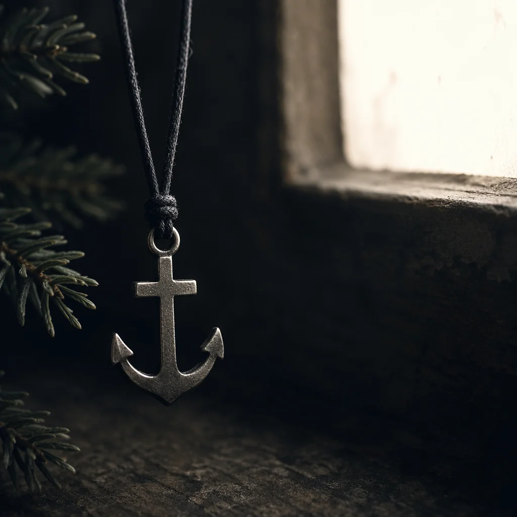 Anchor Cross Pendant with Evergreen Hope