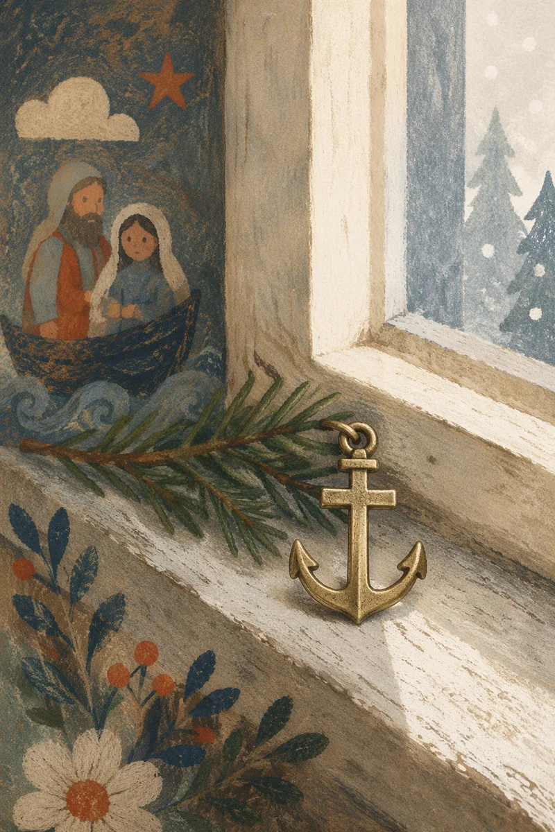 Brass Anchor Cross Hope Charm