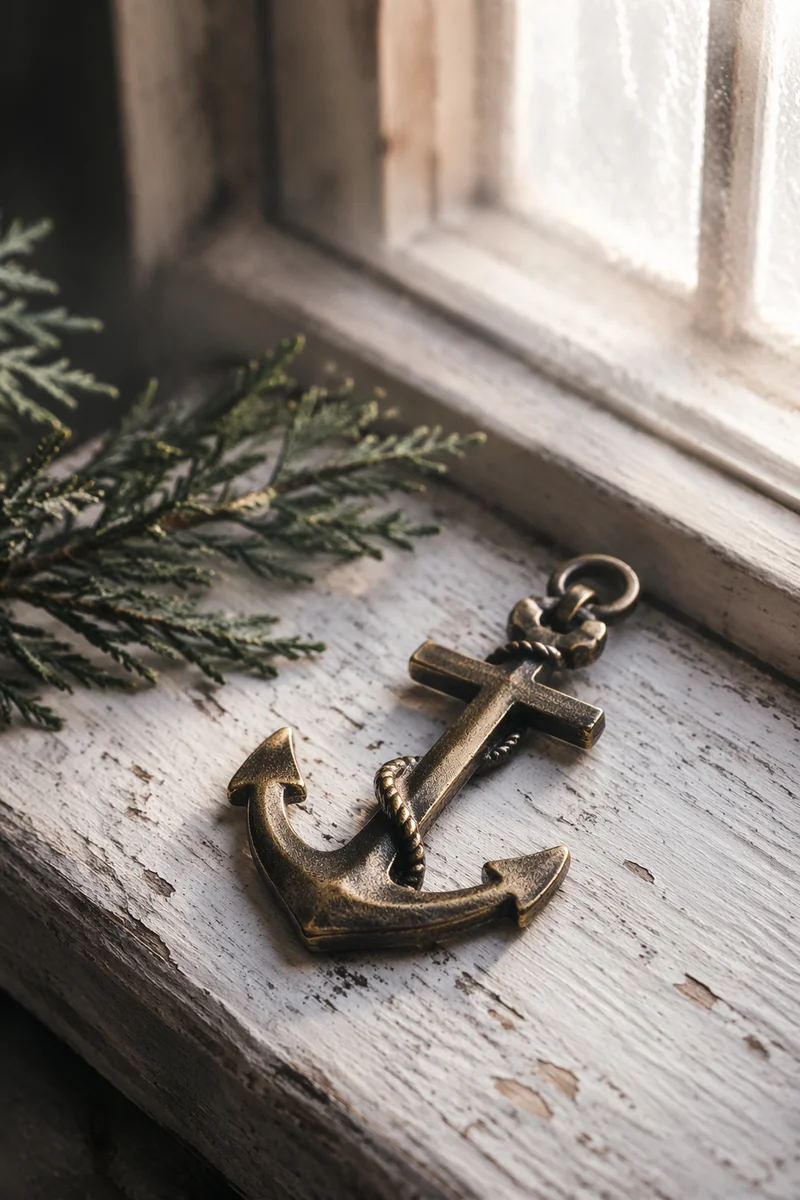 Anchor Cross Charm by Evergreen Window