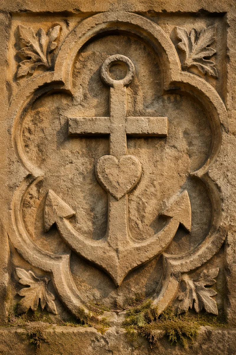 Weathered Anchor and Cross Hope Relief