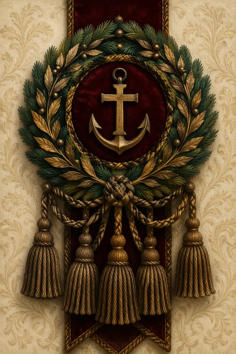 Anchor and Cross Hope Emblem on Velvet