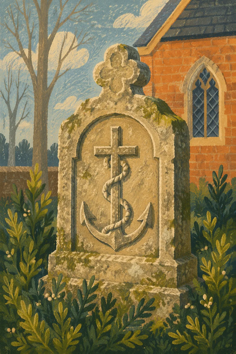 Anchor Cross Hope Monument in Churchyard