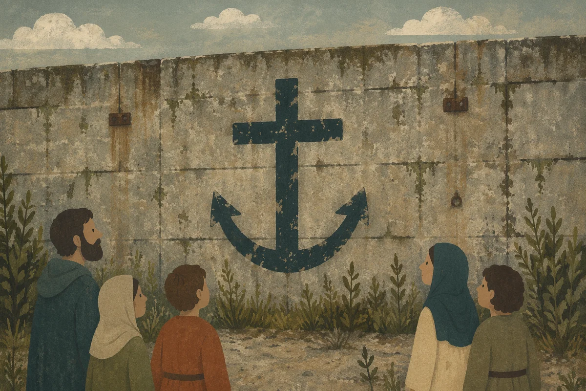 Weathered Anchor Cross Hope Mural
