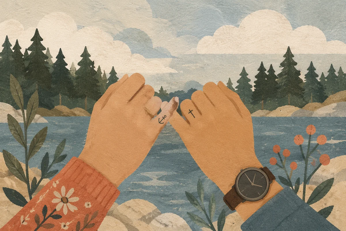 Anchor and Cross Pinky Promise by Evergreen Lake