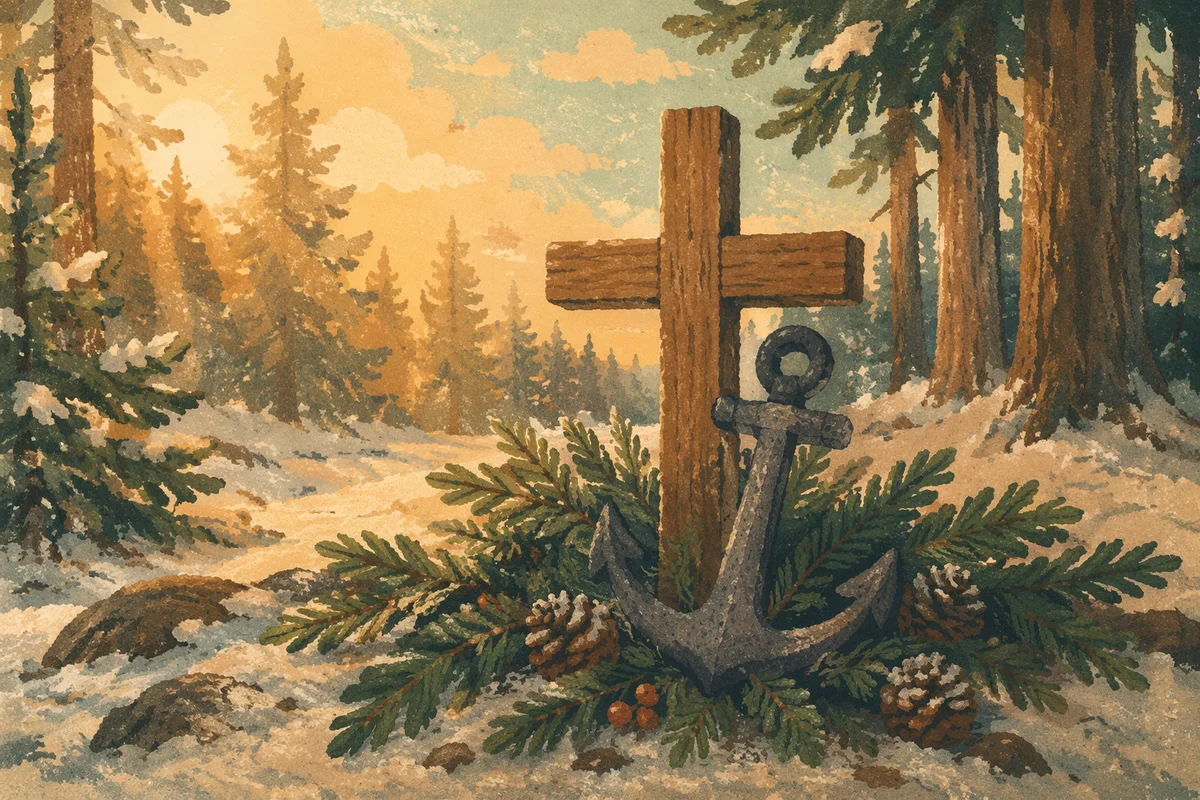 Evergreen Anchor and Cross of Hope