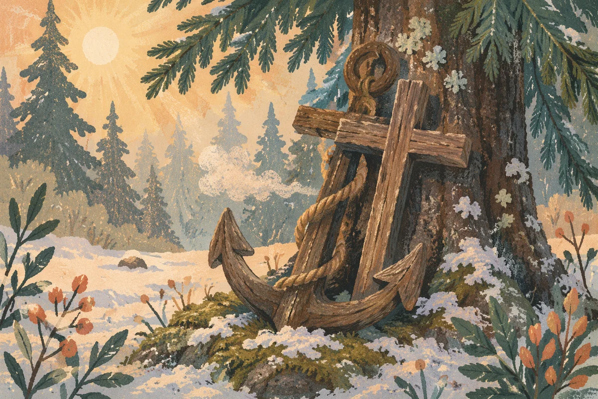 Evergreen Anchor and Cross of Hope