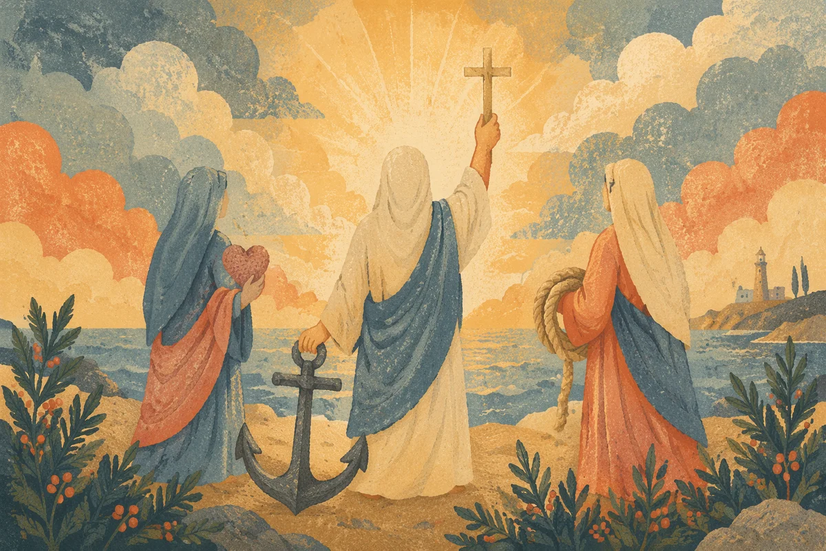 Anchor and Cross Hope at Sunrise