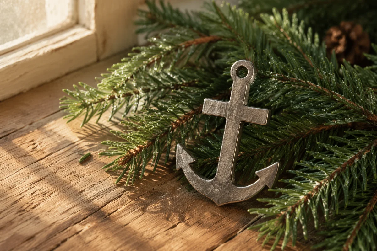 Anchor and Cross Hope Among Evergreens