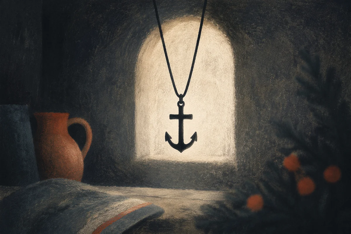Anchor Cross Pendant in Quiet Evergreen Hope