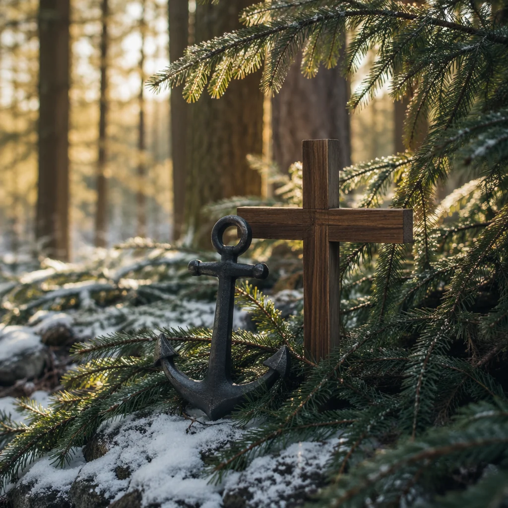 Anchor and Cross Hope in Evergreens